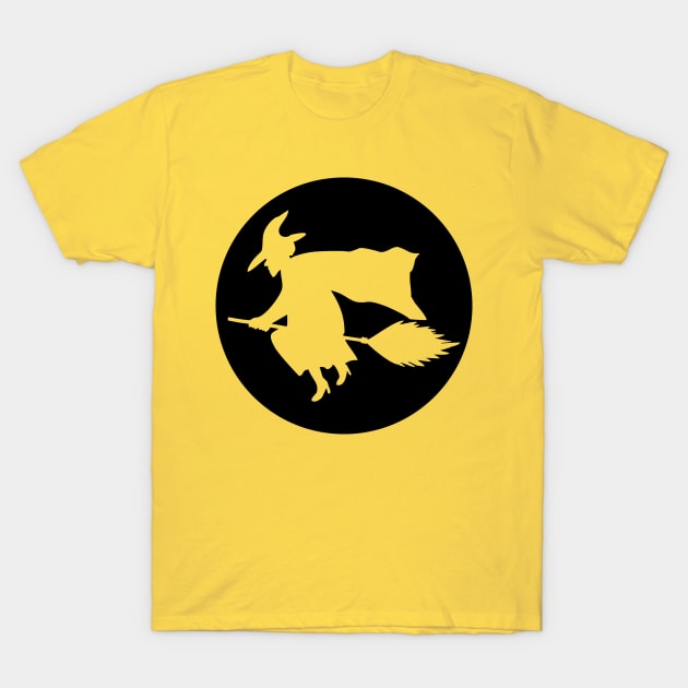 Witch Flying on a Broom Halloween T-Shirt by helloshirts